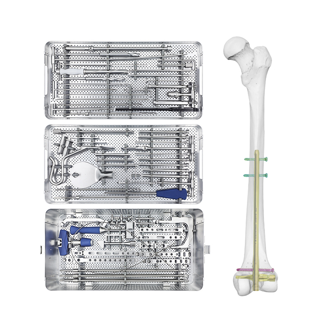 Fêmur distal DFN Conjunto de instrumentos de unhas intramedulares (tipo de parafuso da lâmina em espiral) 1200-21