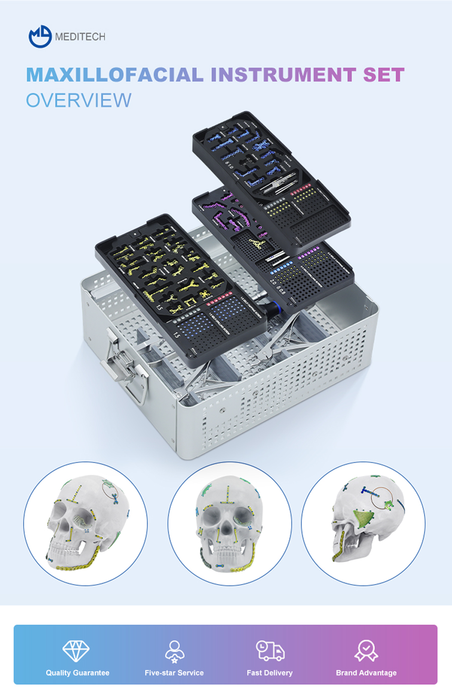 Strumenti di piastre maxillofacial set