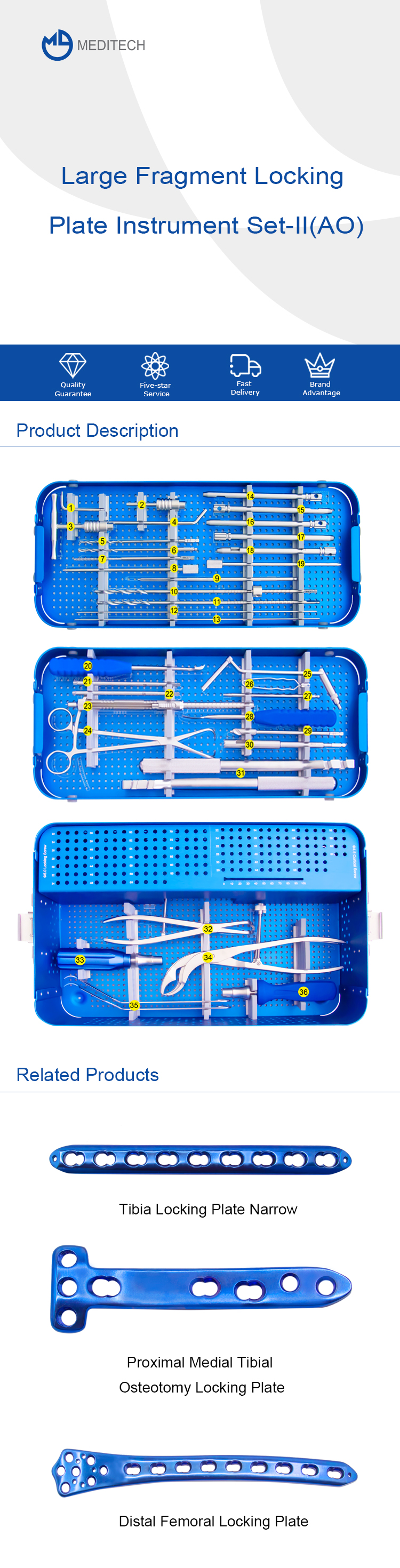 Large Fragment Locking Plate Instrument Set(AO)