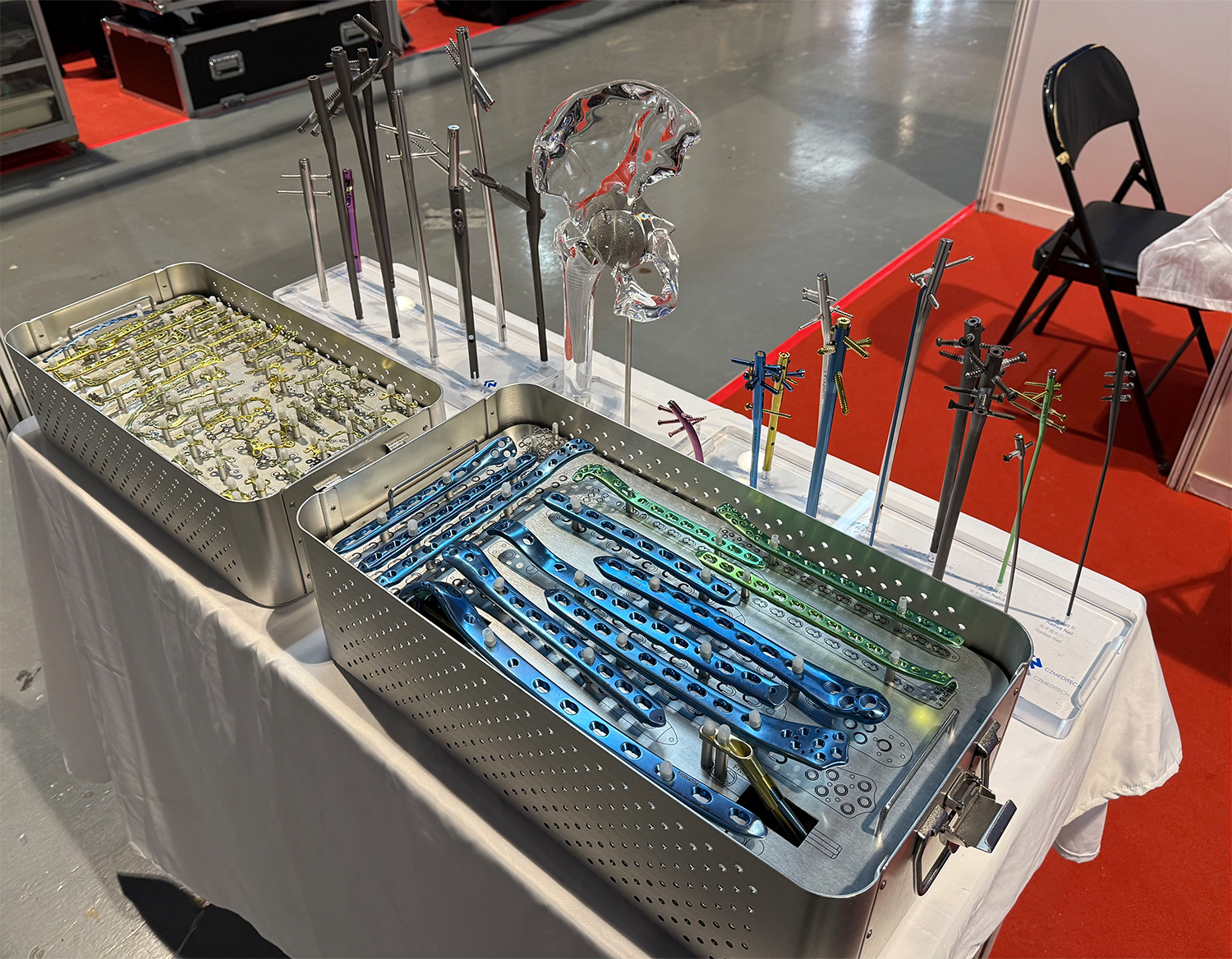 Orthopedic surgical instruments displayed at the CZMEDITECH booth
