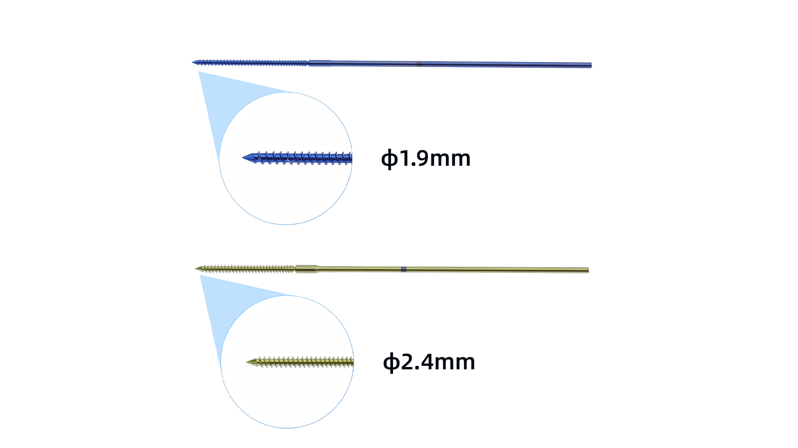 Snap-off compression thread pins