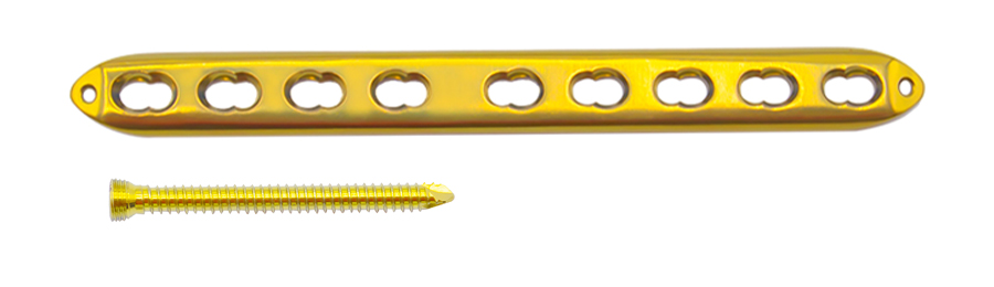 Humeral shaft locking plate and screws