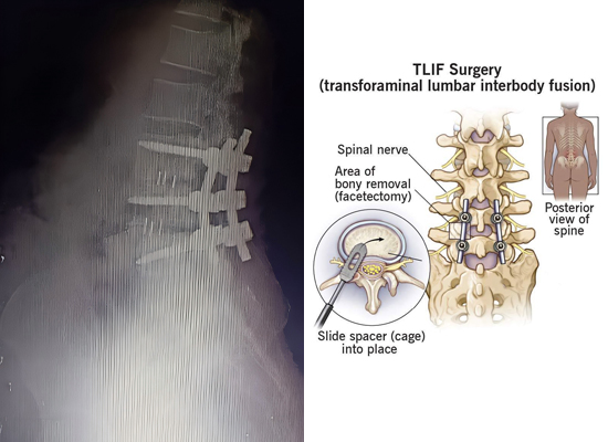 TLIF cage fusion postoperative X-ray